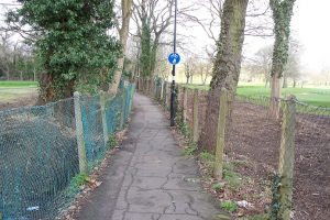 Before picture of Pitshanger Park cycle path