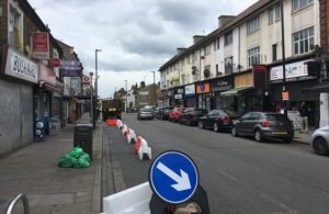 Footpath with road signs