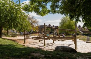 Outdoor play wooden play apparatus