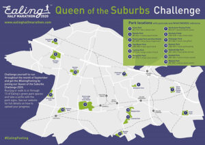 Ealing Half Marathon 2020 virtual challenges - the map of parks