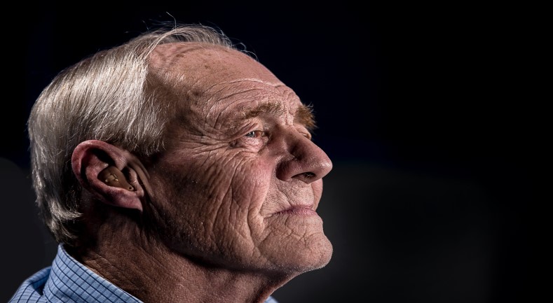Elderly man thinking