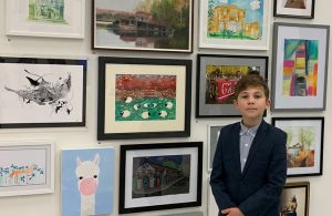 Edward Tabarac of Hanwell with his artwork at the Royal Academy of Arts Young Artists Summer Show exhibition