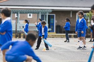 St Anselm's Primary School pupils enjoying cricket - sports participation has increased hugely