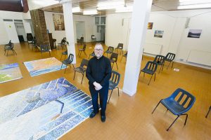 Father Gerard Mitchell of HSSH in the hall at St Anselm's used as a homeless night shelter