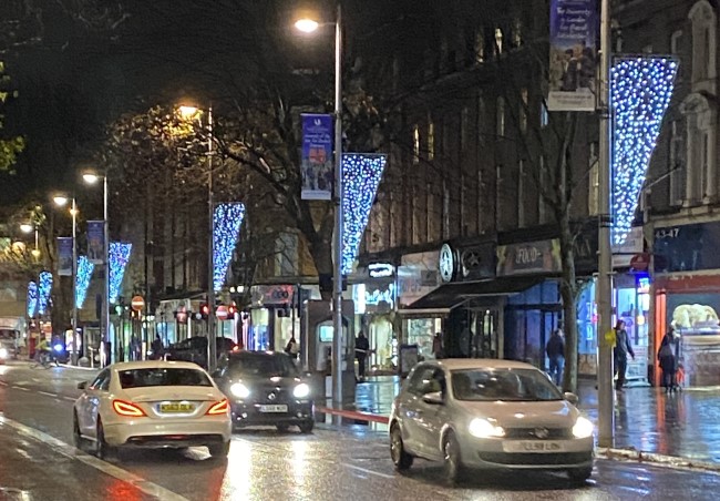 Christmas lights on Ealing Broadway