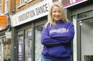 Emma Hardy outside Innovation Dance Studio