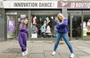 Emma and Student Amber outside Innovation Dance Studio