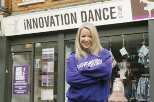 Emma Hardy outside Innovation Dance Studio