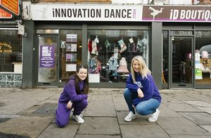 Emma and Student Amber outside Innovation Dance Studio