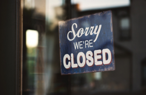 Closed business sign