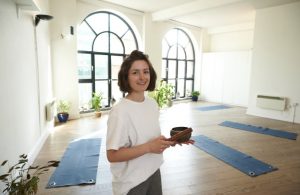 Woman in yoga studio