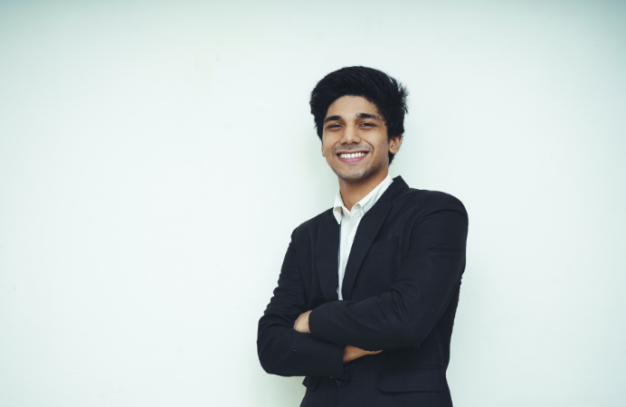 Young man in a suit