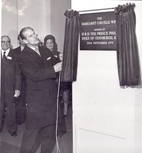 Duke of Edinburgh in 1979 opening the new wing of Cecil Court