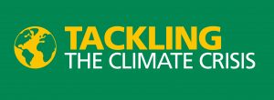 Icon of the globe with Tackling the climate crisis strapline