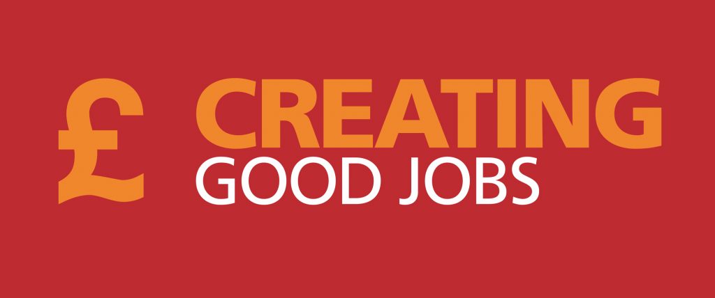 A pound sign, next to the words: Creating Good Jobs