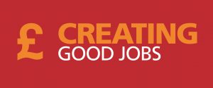 A pound sign, next to the words: Creating Good Jobs