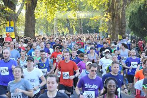 Runners at the start of Ealing Half Marathon