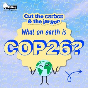 Cartoon of globe asling 'what is COP-26?'