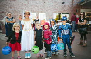 Children dressed up for Halloween