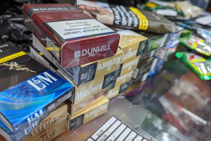 Packets of cigarettes that are either fake or illegally imported