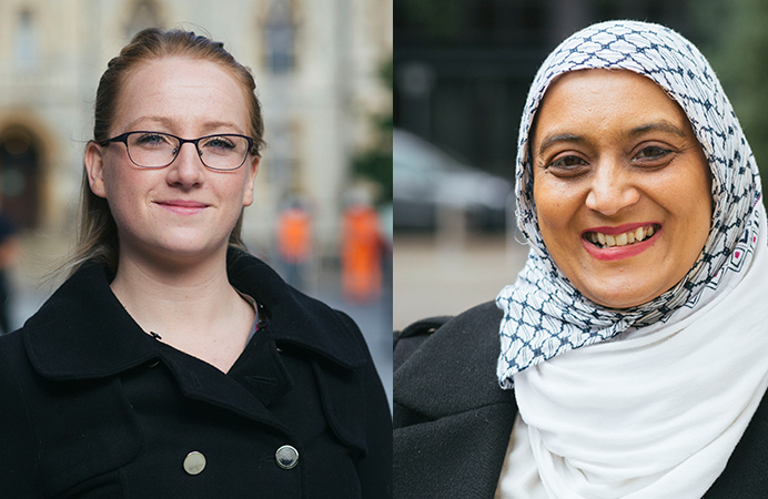 Headshots of two women