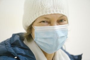 Woman wearing masks