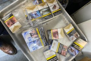 Cigarettes found inside an industrial oven within the store