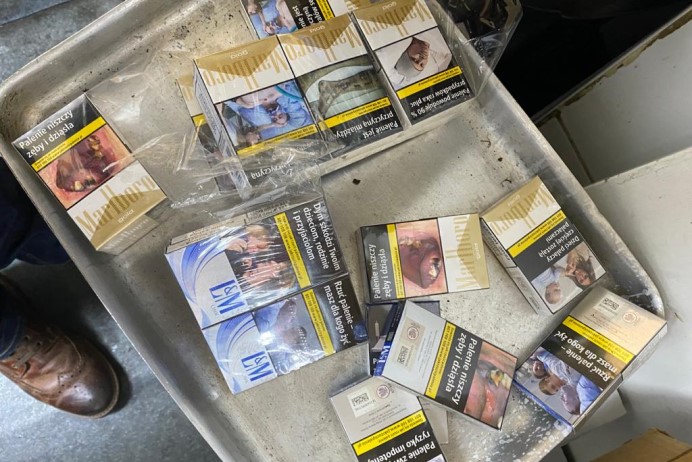 Illegal cigarettes found inside an industrial oven within the store