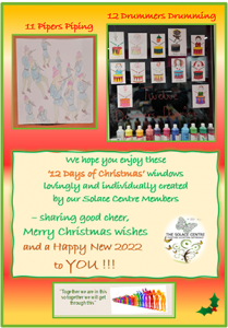 Back cover of Solace Centre Christmas card