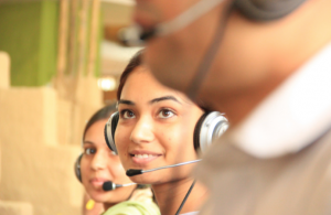Lady working in customer service