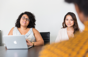 Two ladies in a interview