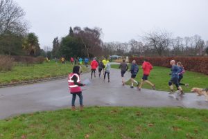 Runners taking part in the park run