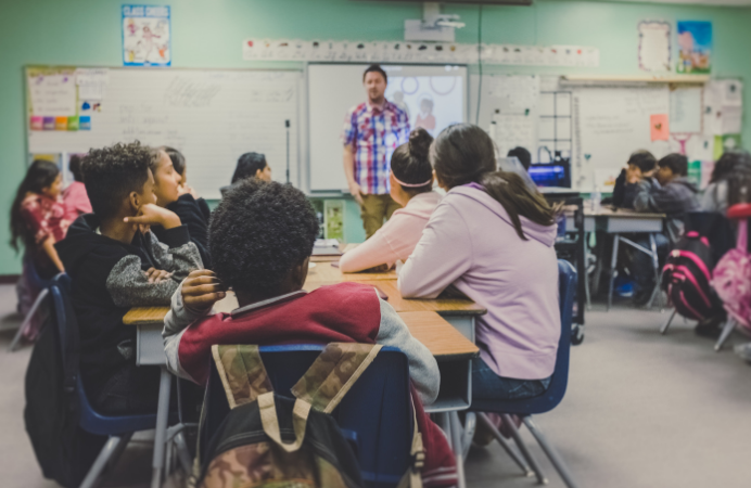 Teacher and students in classroom