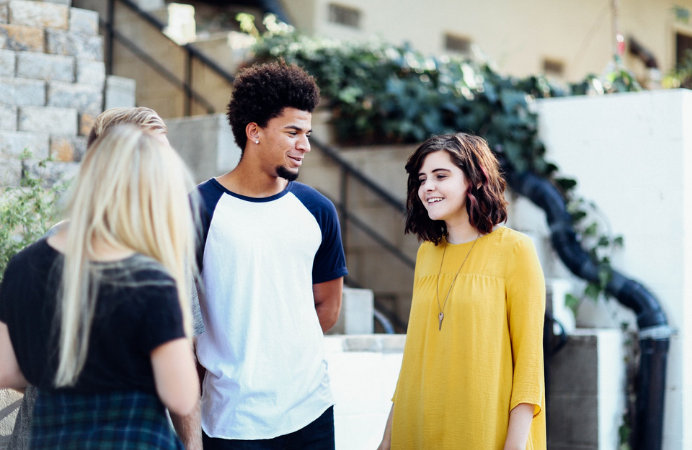 A group of young people talking