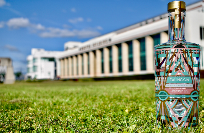 Ealing Gin bottle shot outdoors