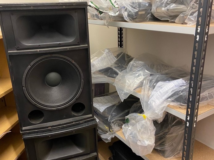 Speaker and audio equipment seized
