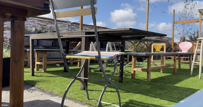 Image showing chairs and tables on the roof terrace