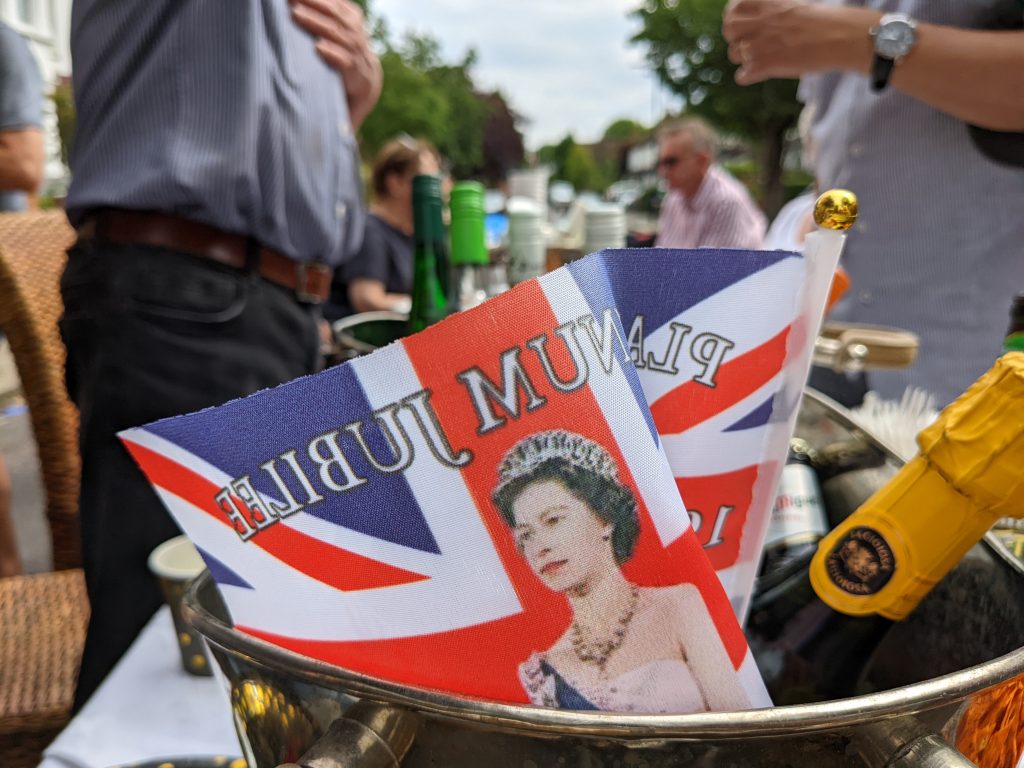 Union flag at a street party