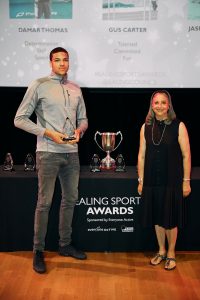 Junior Sports Person of the Year award recipient, Damar Thomas for Boxing presented by Councillor Jasbir Anand