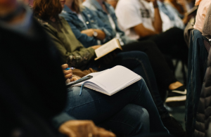 A group of people in a classroom