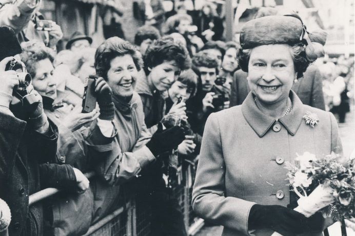 The Queen meeting crowds of local people 