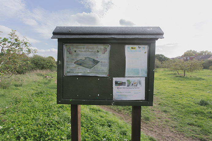 Noticeboard in a park