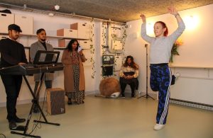 People taking part in a mindful movement class at the new community facilities at the Havelock estate in Southall (credit: Antony Edwards of heycanitakeyourpicture.co.uk)