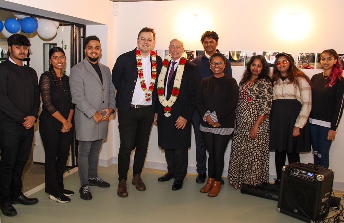 Cllr Mason and deputy mayor of London Jules Pipe with The Life Group at the opening of new community facilities at the Havelock estate in Southall (photo credit - Antony Edwards of heycanitakeyourpicture.co.uk)