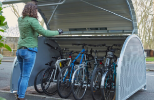 An open bike hangar