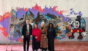 Left to right - council’s leader, Councillor Peter Mason, Councillor Jasbir Anand, cabinet member for thriving communities, Justine Simons OBE, Deputy Mayor for Culture and the Creative Industries and Tonya Nelson, area director of Arts Council England