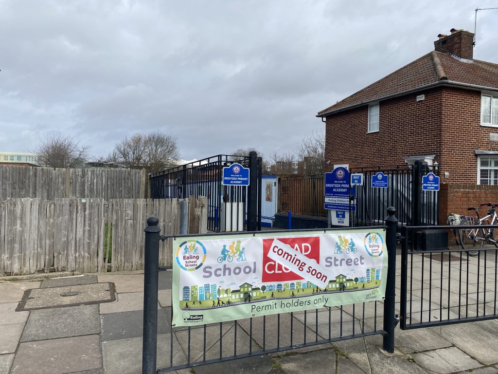 School street banner at Brentside Primary Academy