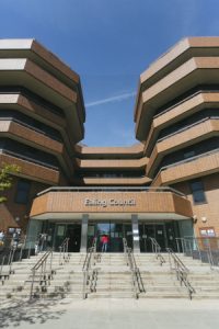 The frontage of Perceval House in central Ealing