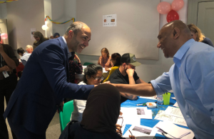 Ealing Councillor Bassam Mahfouz meets with learners