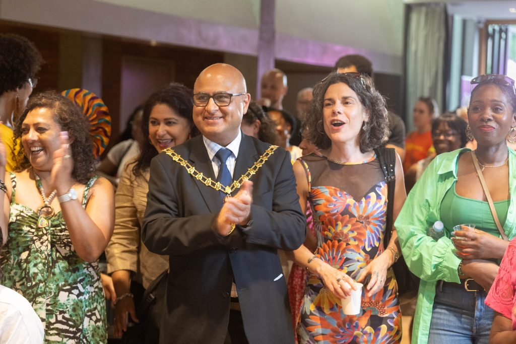 Mayor Hitesh Tailor with Councillor Cositgan and Councillor Raza